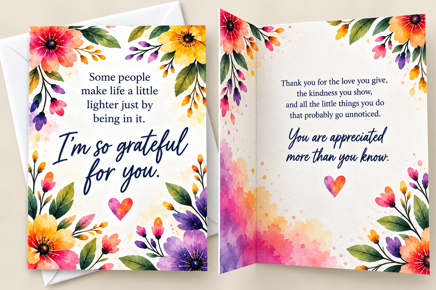 I'm So Grateful for You Appreciation Greeting Card