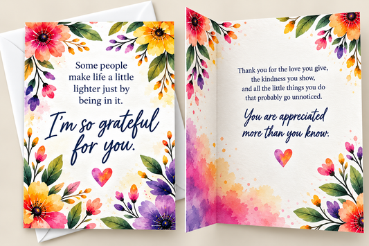 I'm So Grateful for You Appreciation Greeting Card
