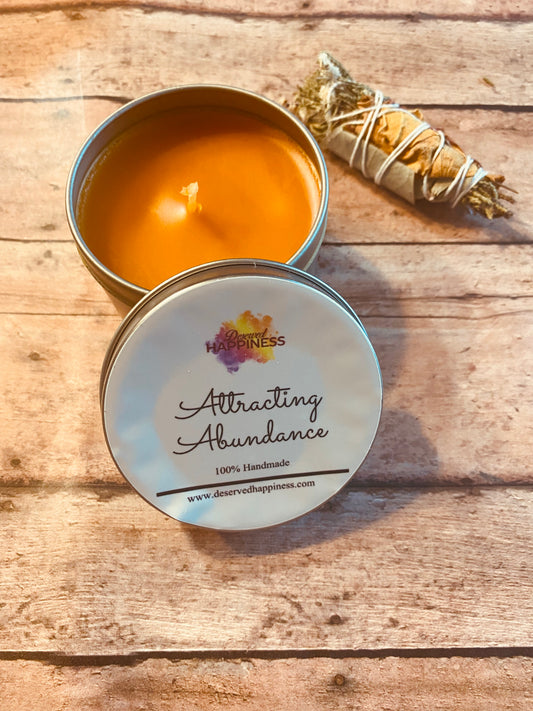 Attracting Abundance Peach Candle